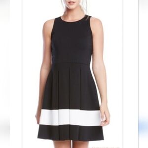 Karen Kane Fit And Flare Knit Color Block Mini Dress Small S